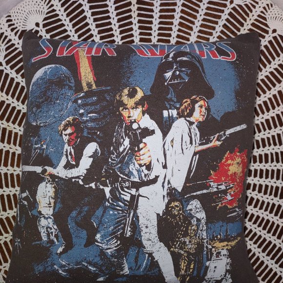 Rag Frog Revival Throw pillow cover Upcycled from a T-shirt size 12"x12" - Picture 2 of 4